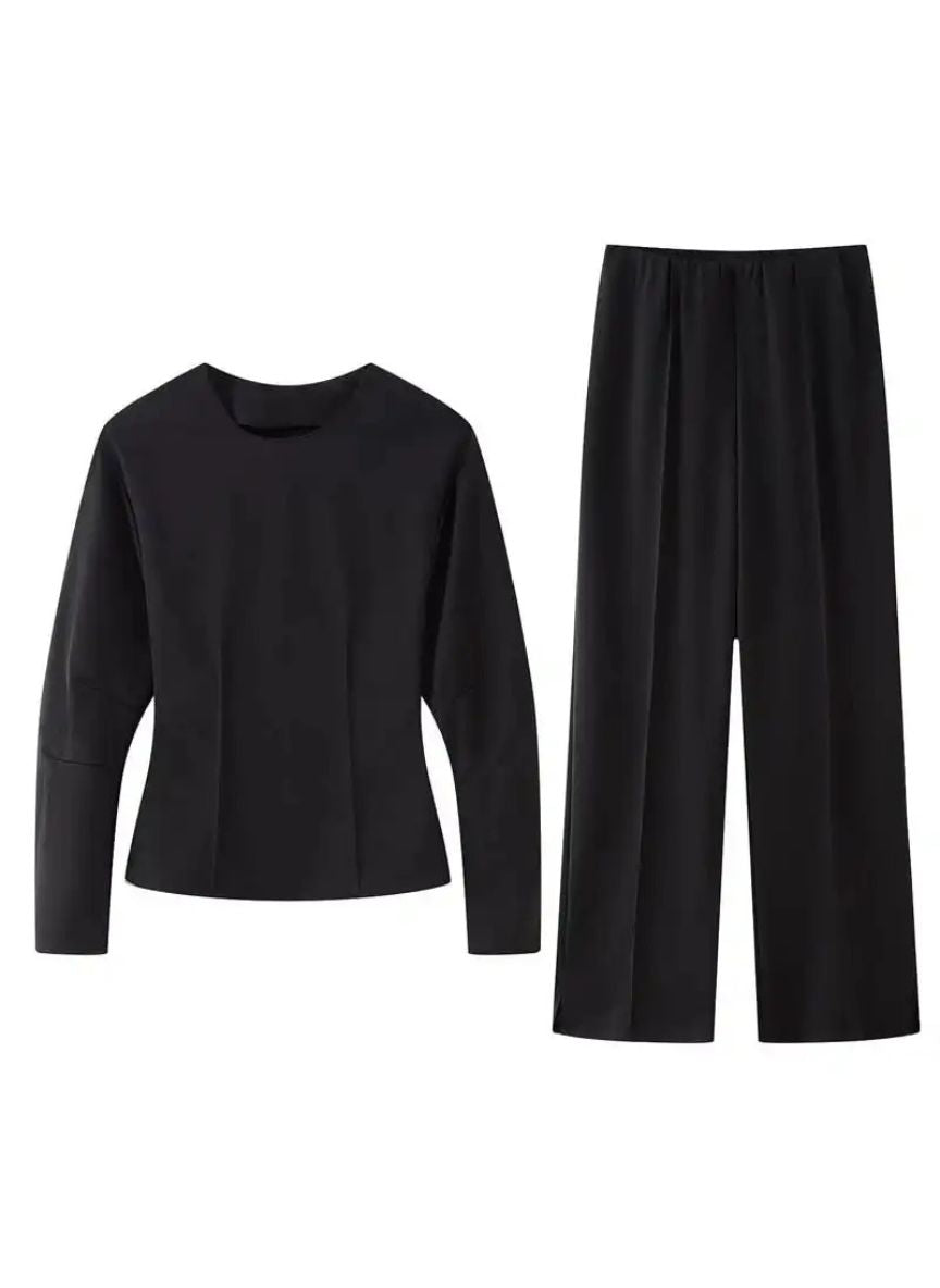 Dames Tweedelige Set met Shirt en Rechte Broek