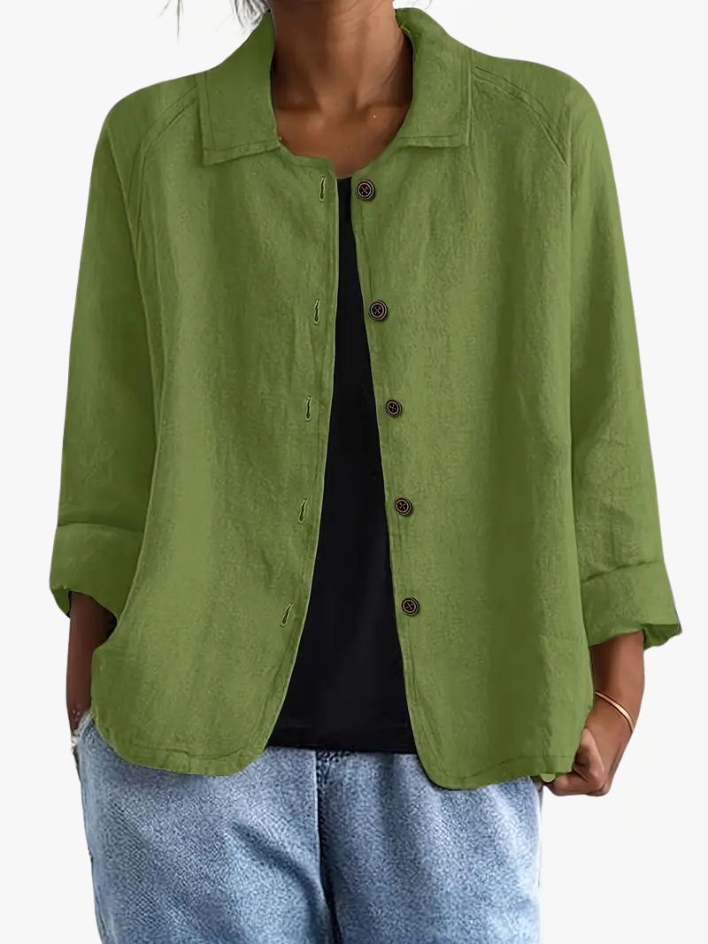 Dames Vest met Puntkraag en Knoopsluiting