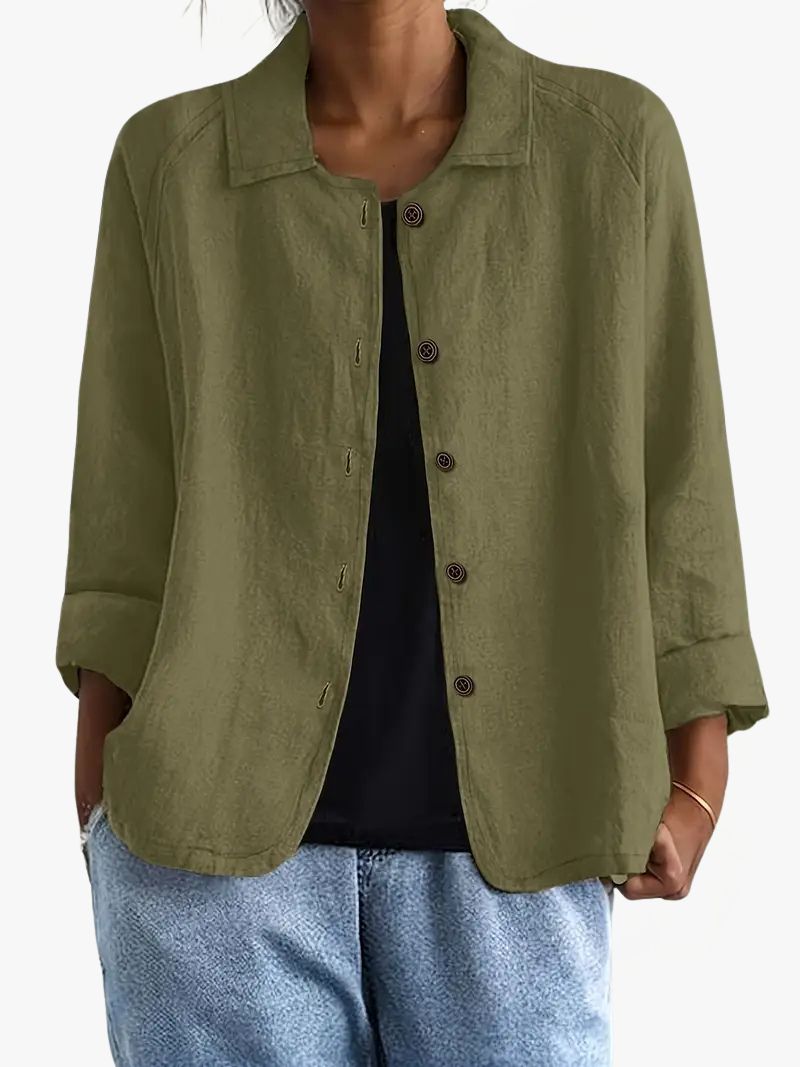 Dames Vest met Puntkraag en Knoopsluiting