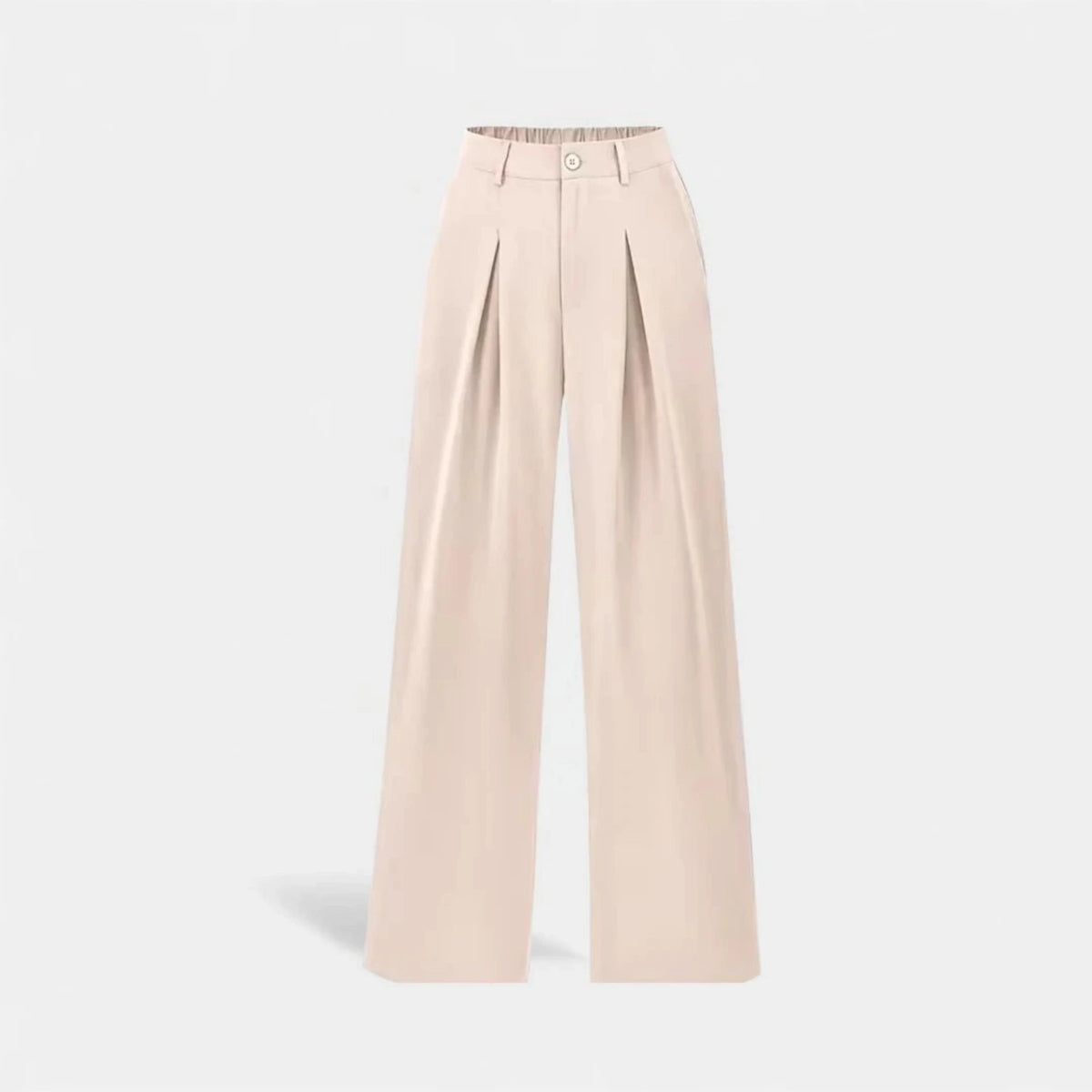 Dames Wijde Broek met Plooien en Hoge Taille