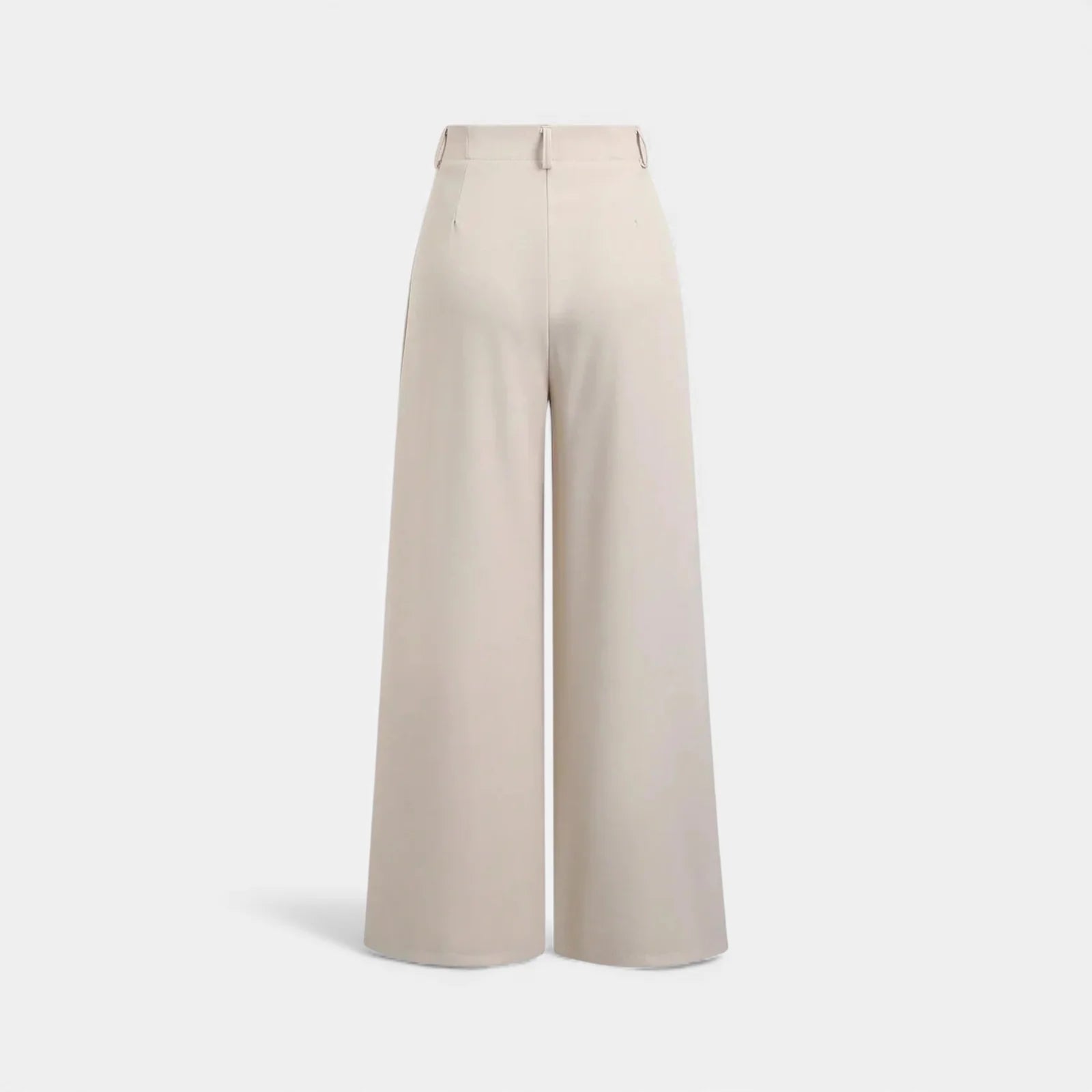 Dames Wijde Broek met Plooien en Hoge Taille