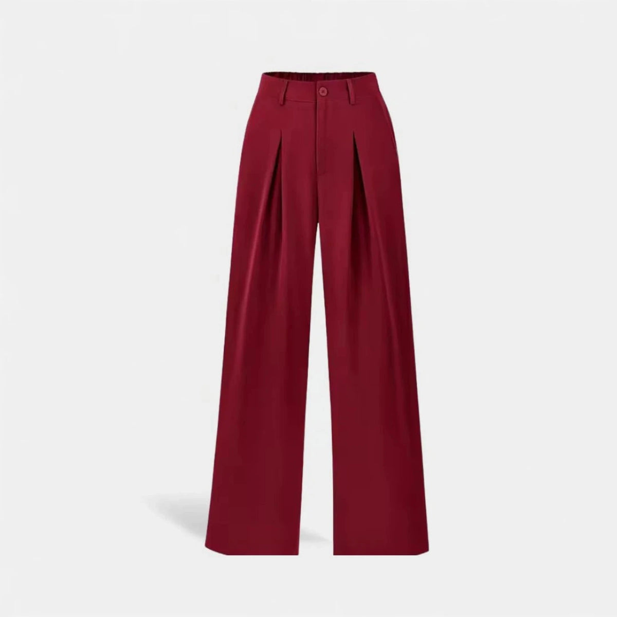 Dames Wijde Broek met Plooien en Hoge Taille