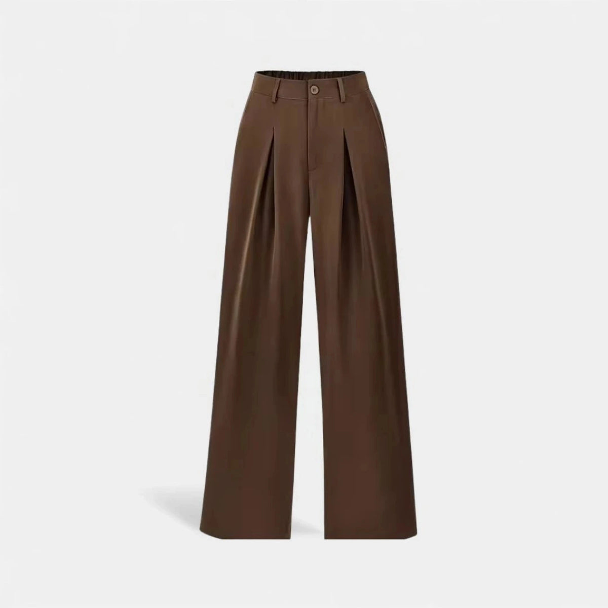 Dames Wijde Broek met Plooien en Hoge Taille