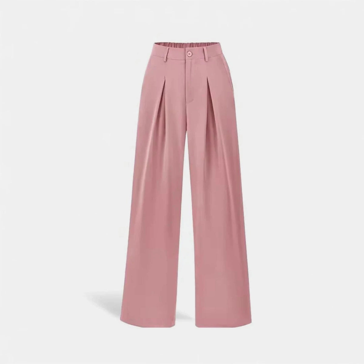 Dames Wijde Broek met Plooien en Hoge Taille