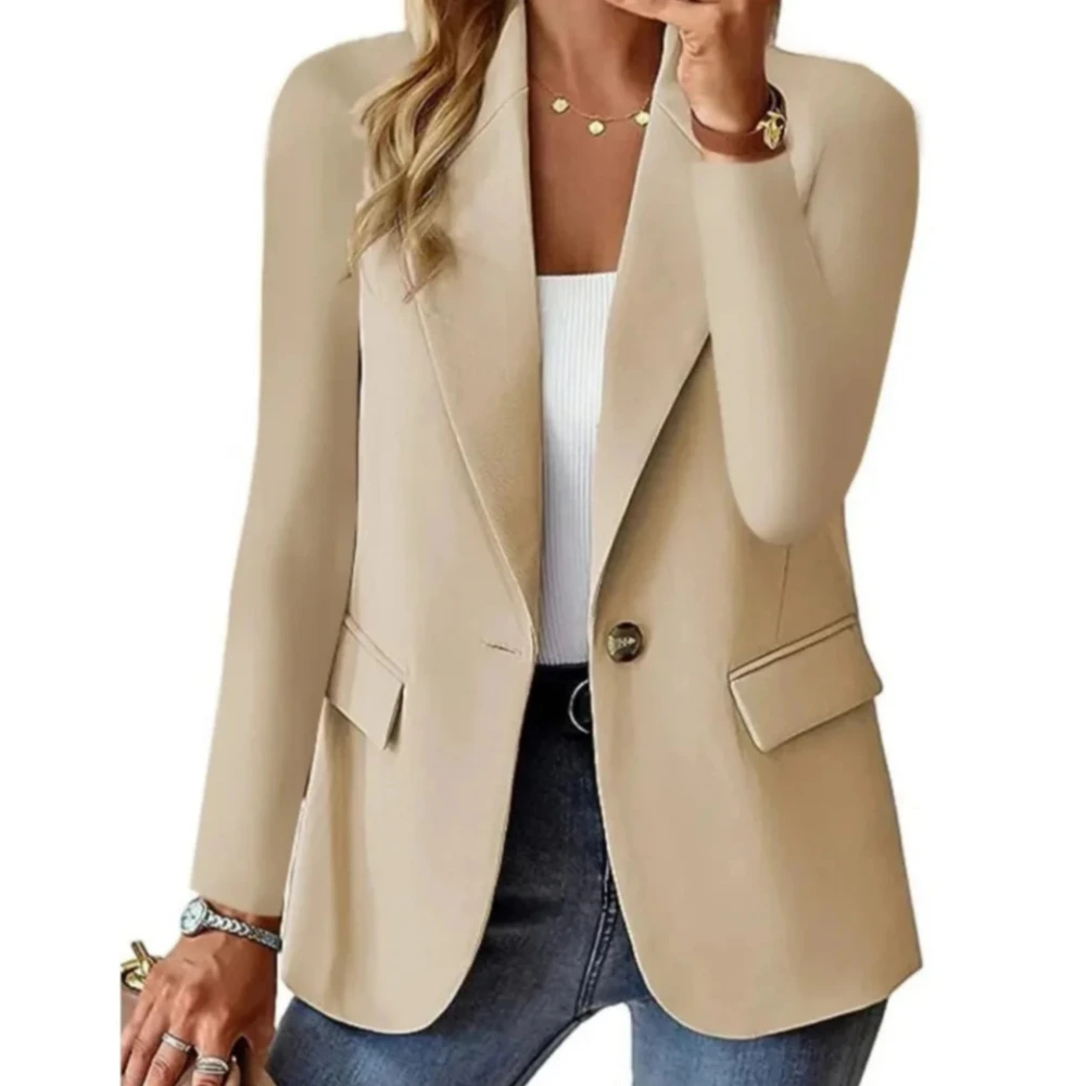 Dames blazer met lange mouwen en zakken