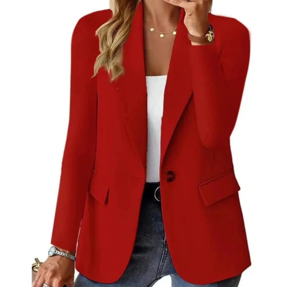 Dames blazer met lange mouwen en zakken