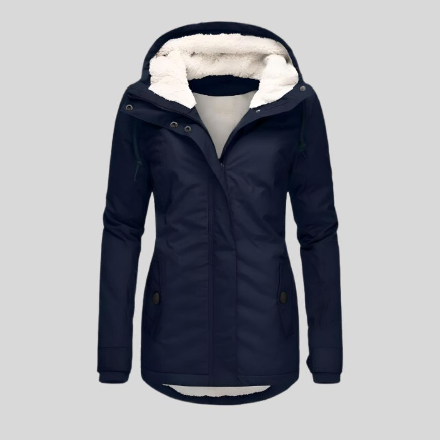 Dames Gevoerde Lange Winterjas met Capuchon