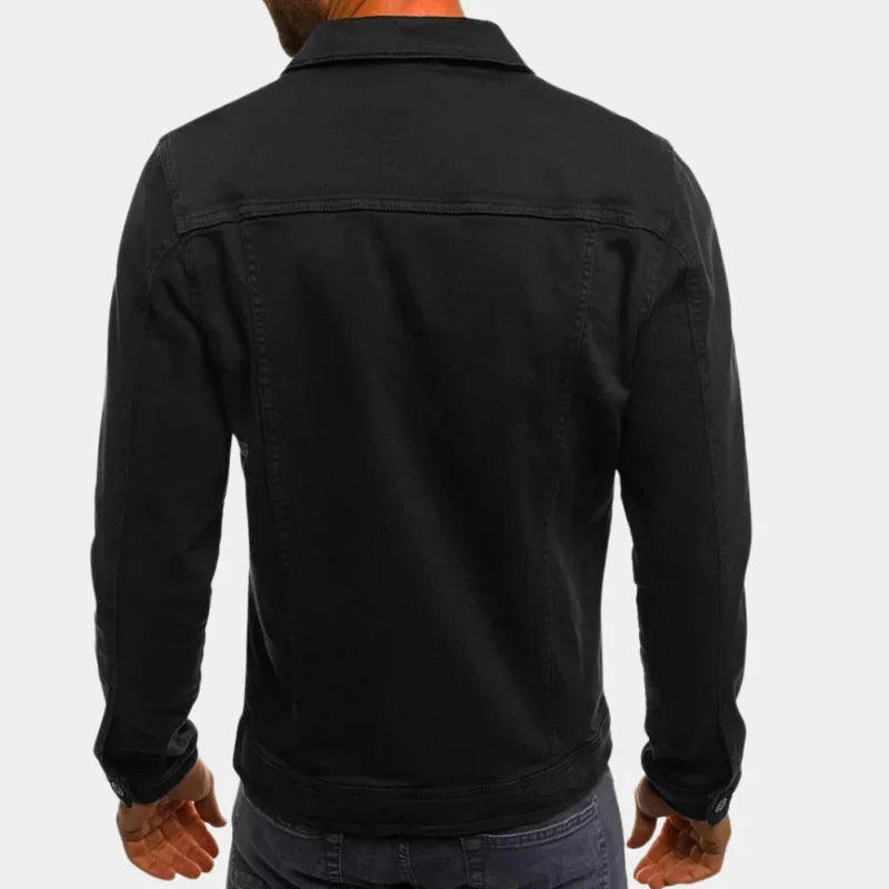 Denim overhemdjack met knoopsluiting en borstzakken voor heren