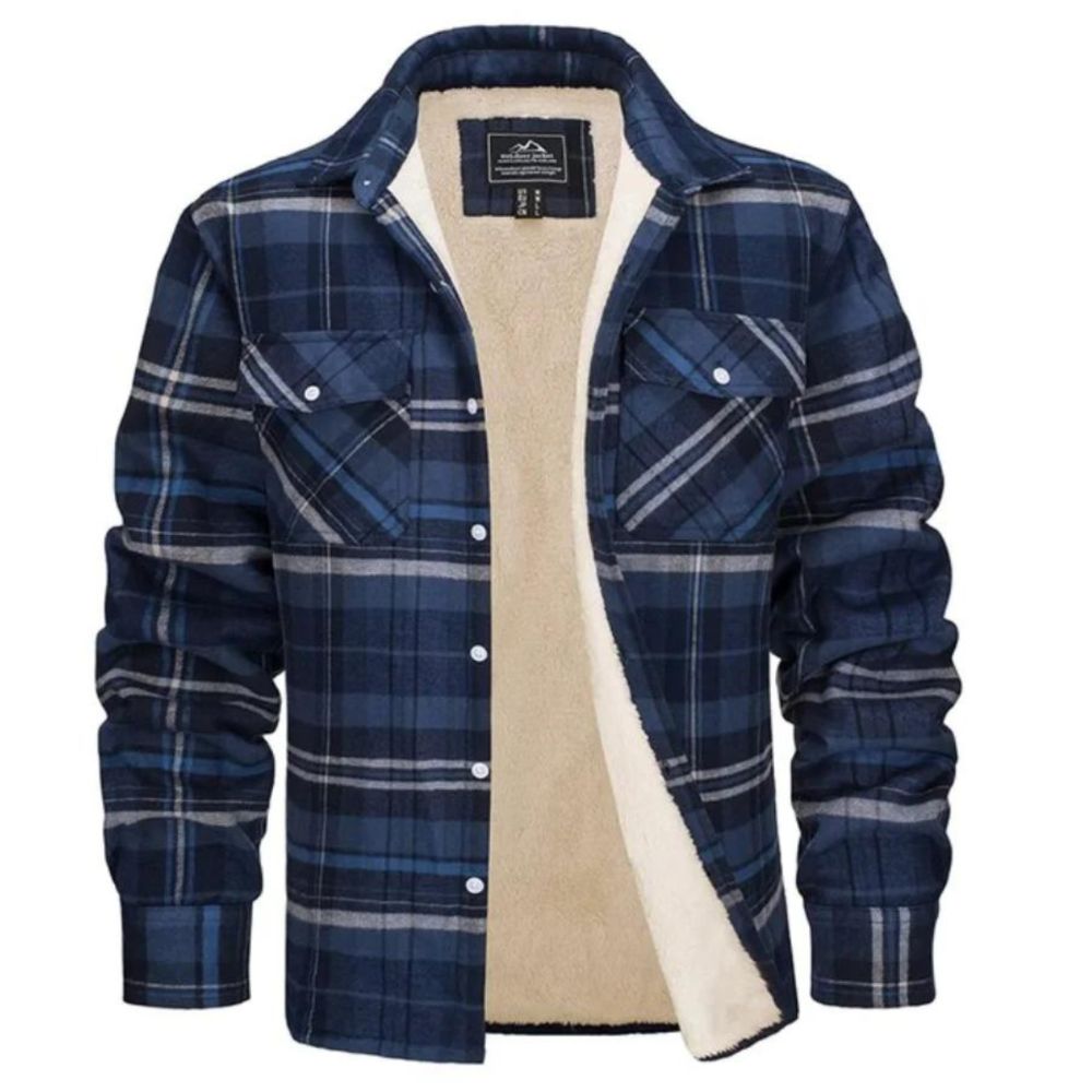 Flanellen jack met fleece voering en knoopsluiting voor heren