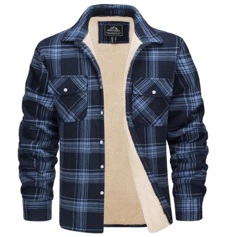 Flanellen jack met fleece voering en knoopsluiting voor heren