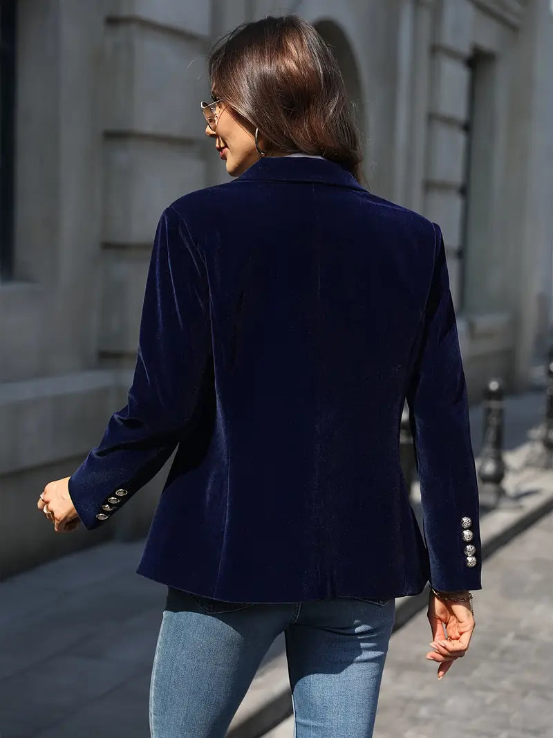Fluwelen Blazer voor Dames met Gestructureerde Pasvorm