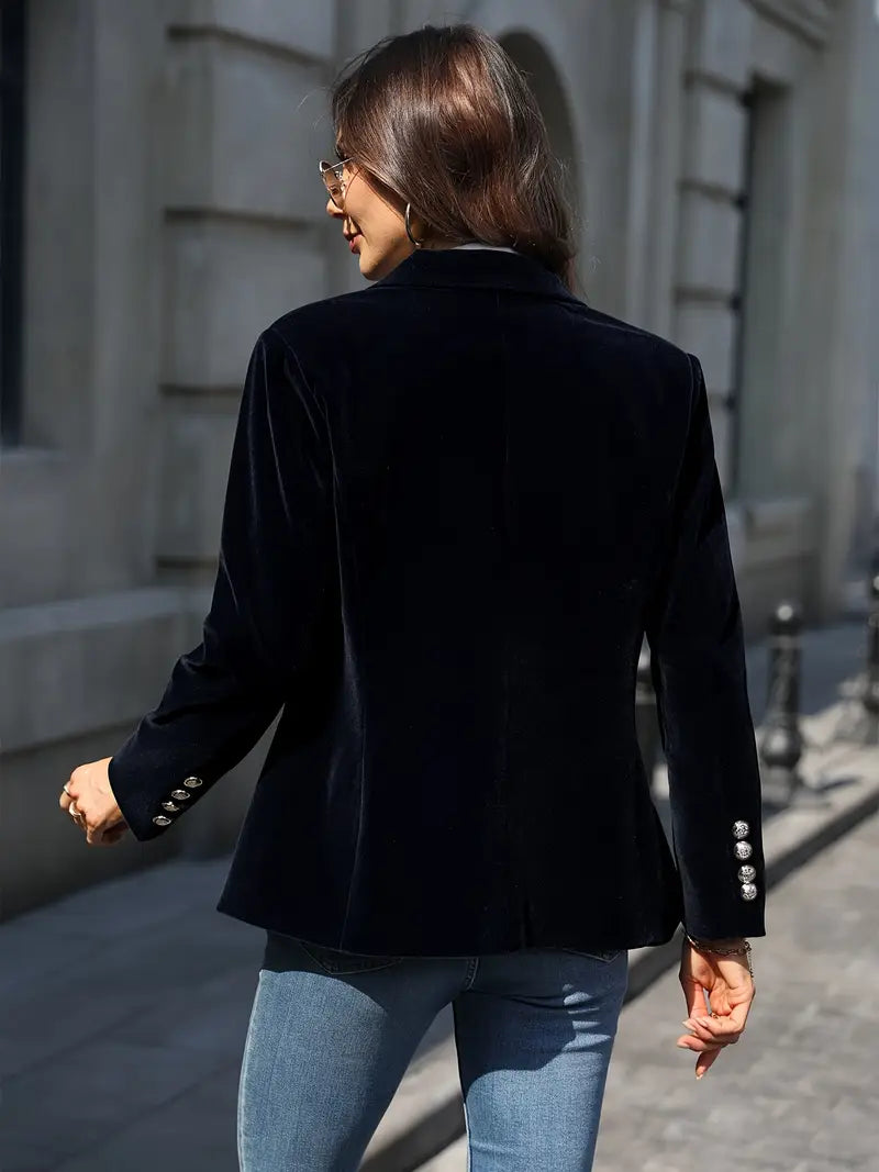 Fluwelen Blazer voor Dames met Gestructureerde Pasvorm