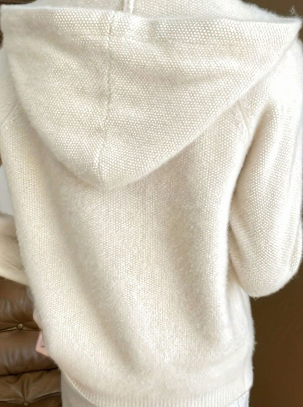 Gebreid Dames Vest met Ritssluiting en Capuchon
