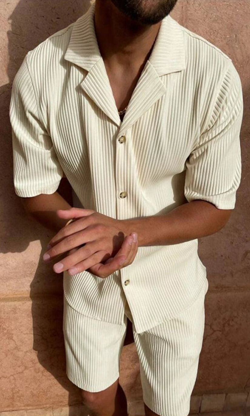 Geribde Heren Zomerset met Shirt en Korte Broek