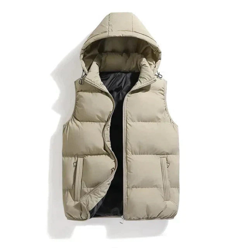 Gewatteerde Bodywarmer Heren met Capuchon en Ritssluiting