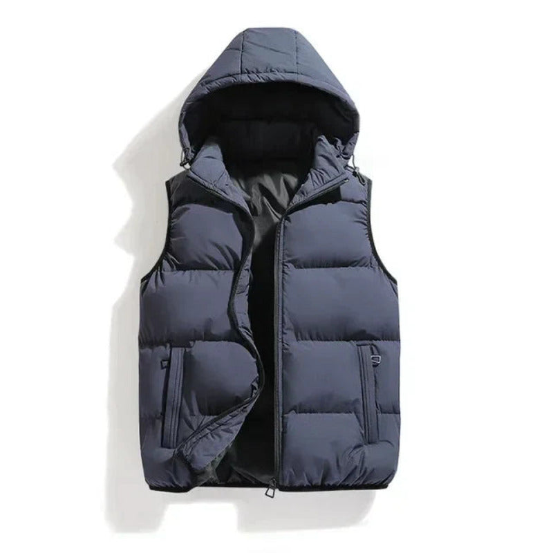 Gewatteerde Bodywarmer Heren met Capuchon en Ritssluiting