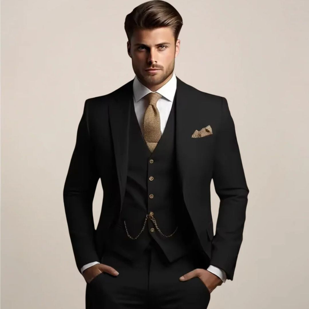 Heren 3-delig Pak met Blazer, Gilet en Broek