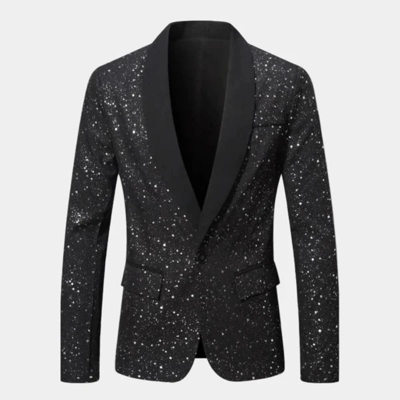 Heren Blazer met Glitters en Sjaalkraag