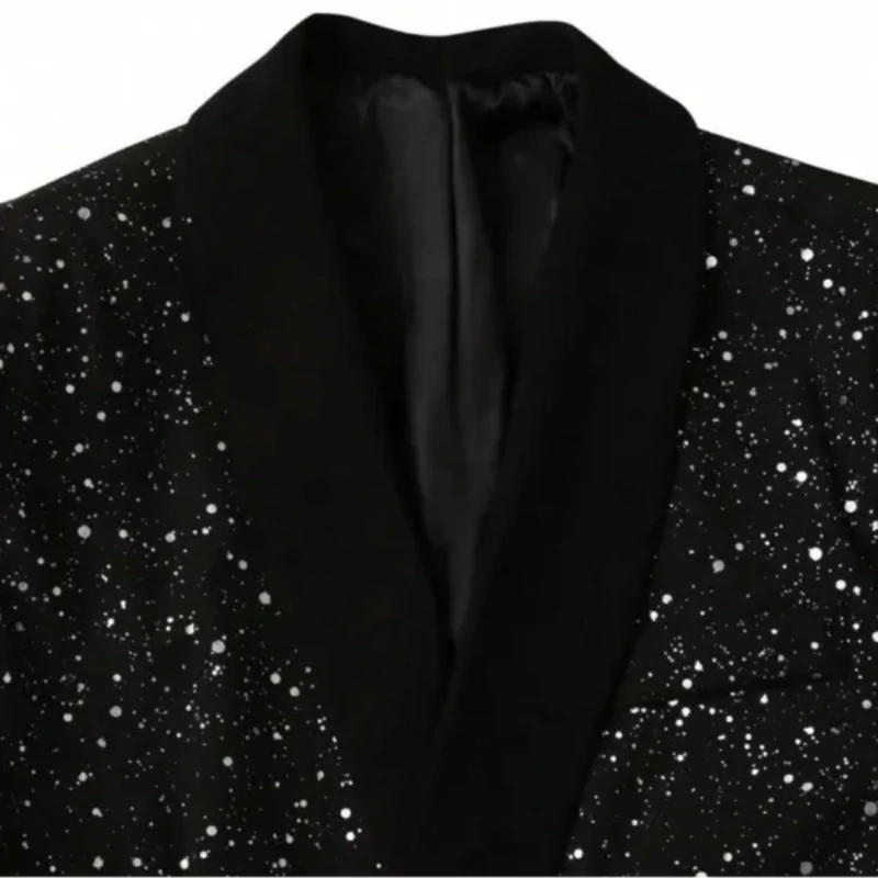 Heren Blazer met Glitters en Sjaalkraag