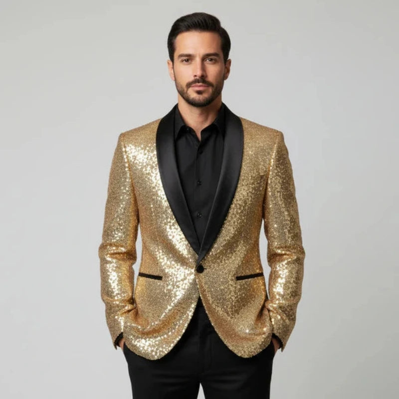 Heren Blazer met Glitters in Smokingstijl