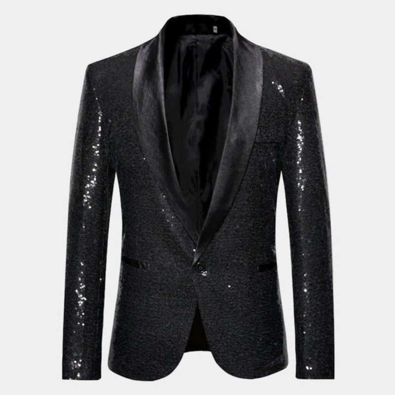 Heren Blazer met Glitters in Smokingstijl