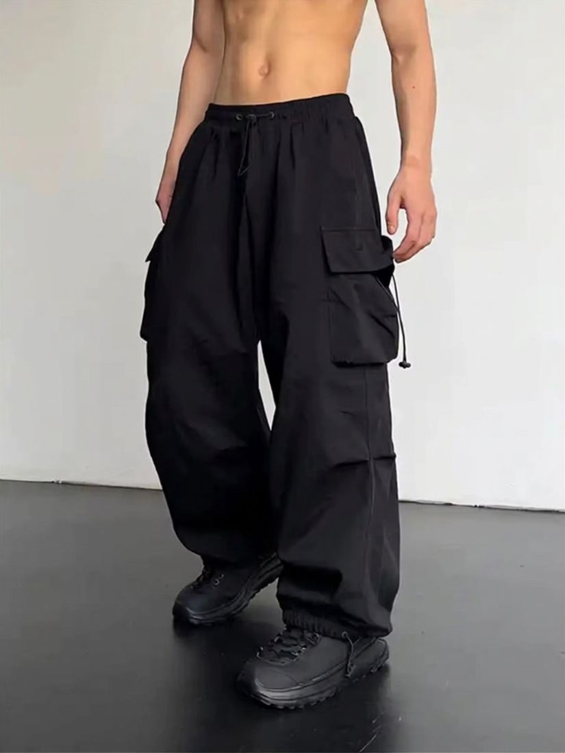 Heren Cargo Broek met Elastische Tailleband en Klepzakken