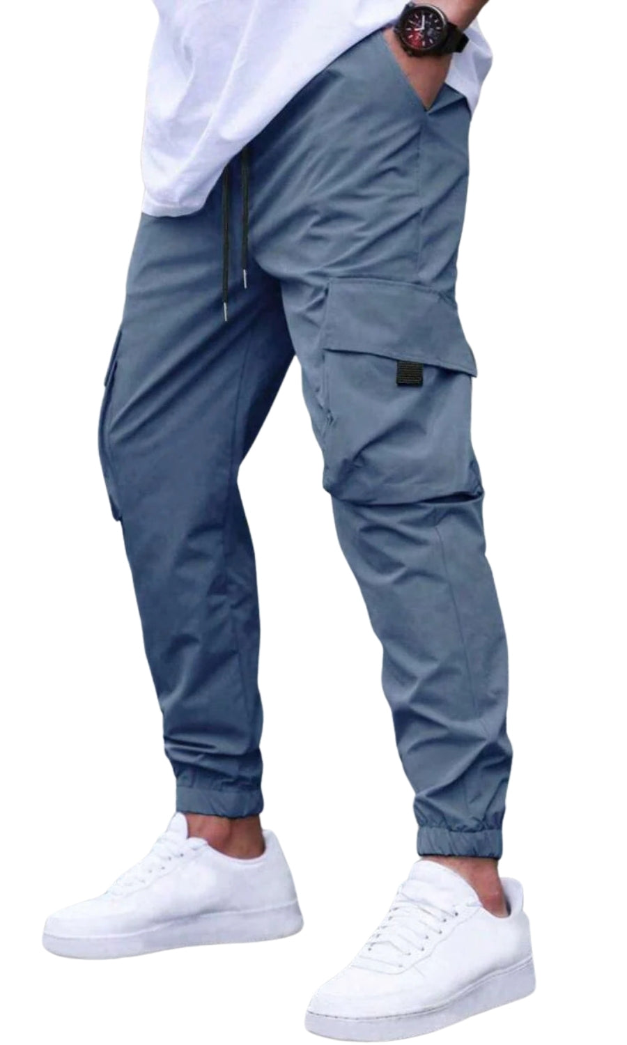 Heren Cargo Jogger Broek met Cargozakken en Elastische Enkelboorden