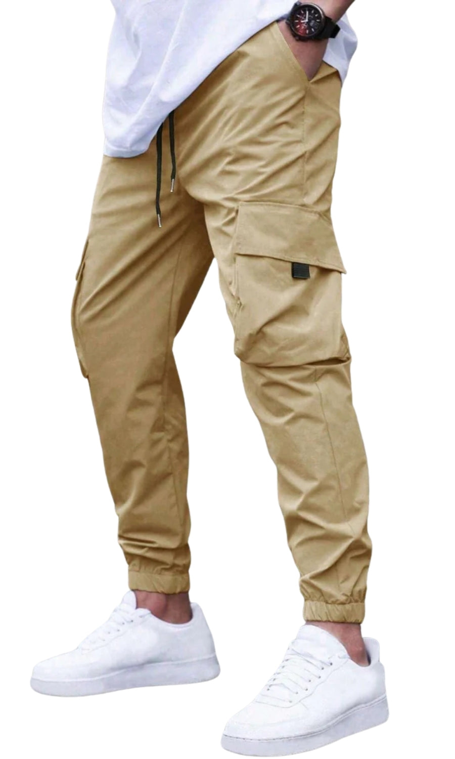 Heren Cargo Jogger Broek met Cargozakken en Elastische Enkelboorden