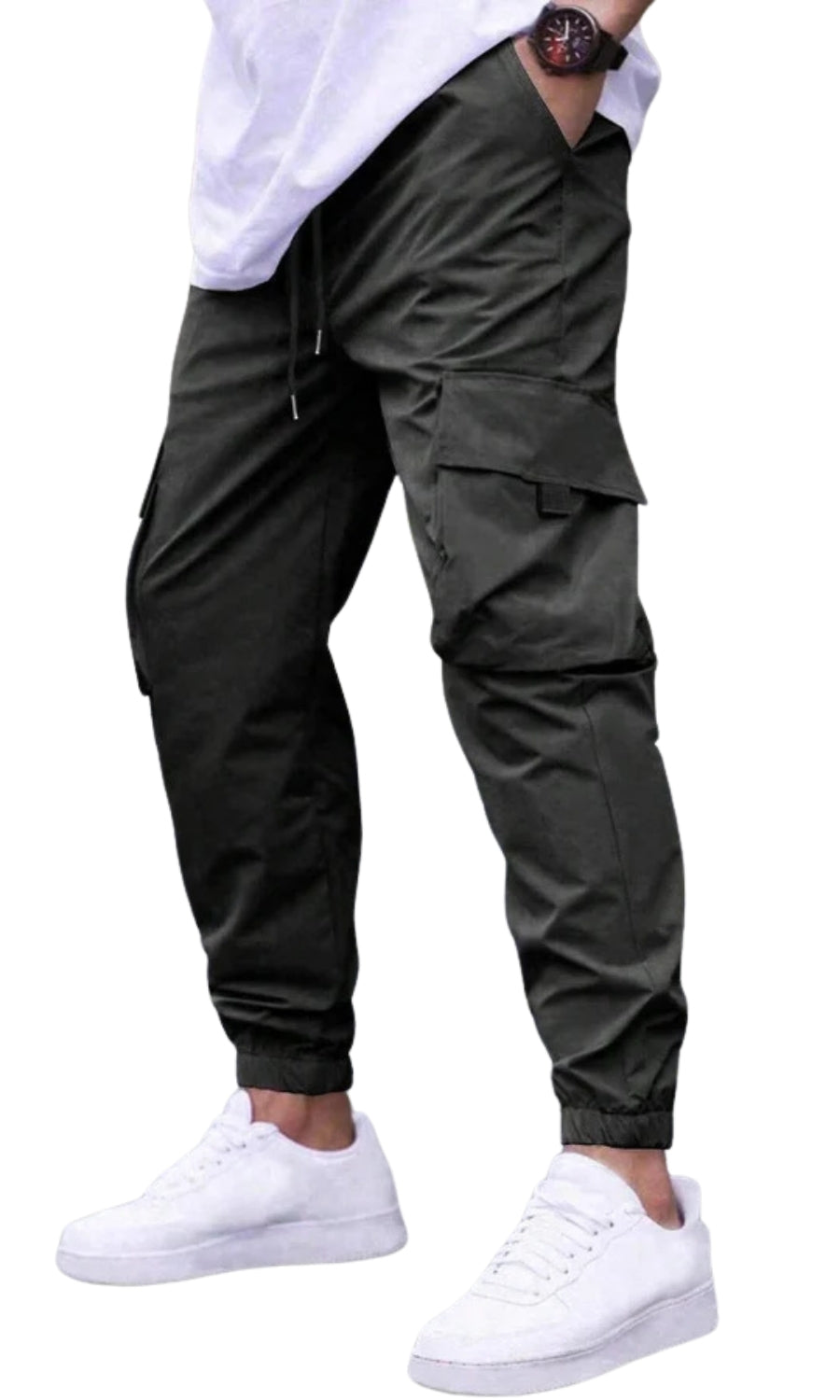 Heren Cargo Jogger Broek met Cargozakken en Elastische Enkelboorden