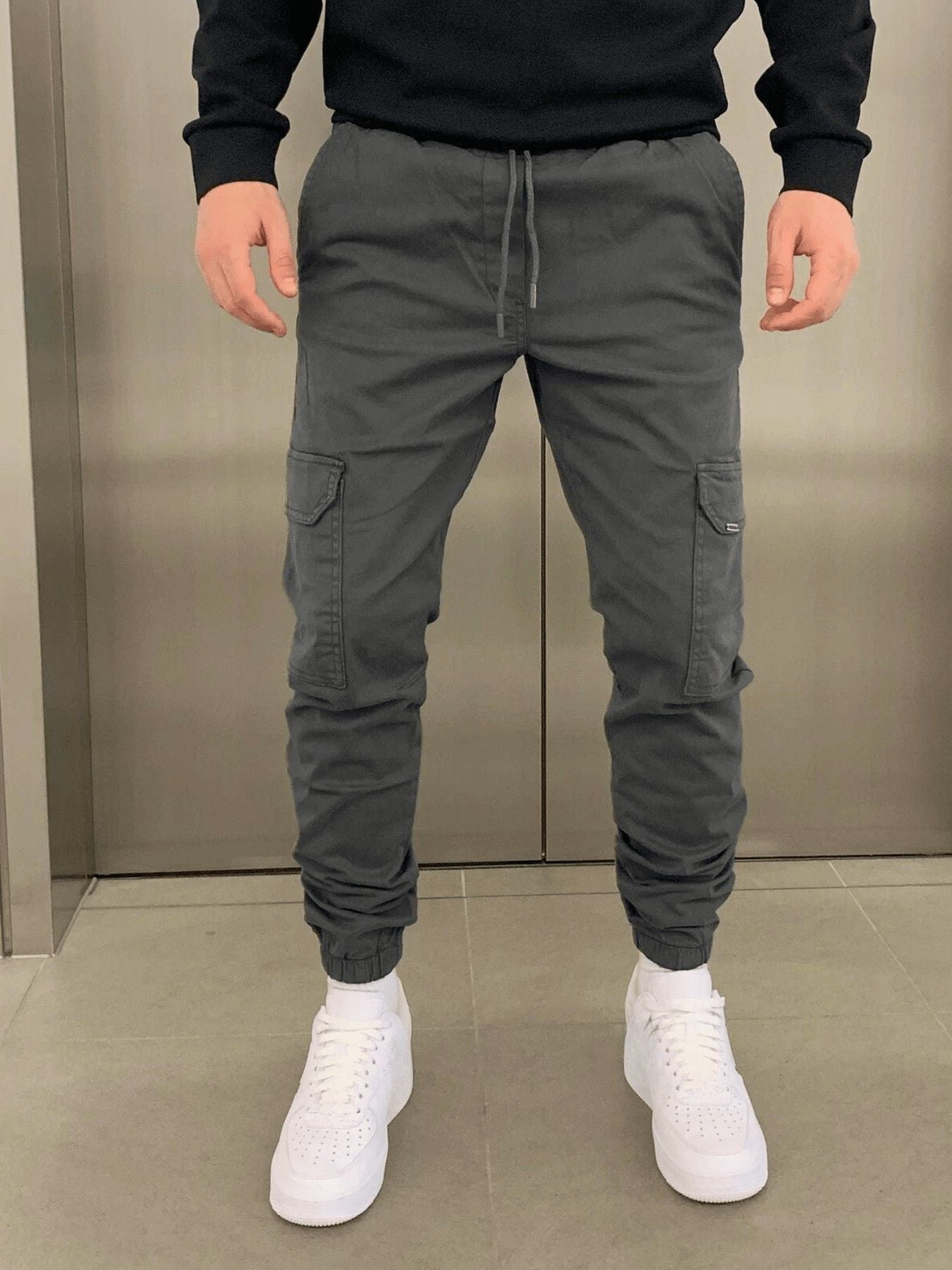 Heren Cargo Joggingbroek met Verstelbare Taille en Meerdere Zakken