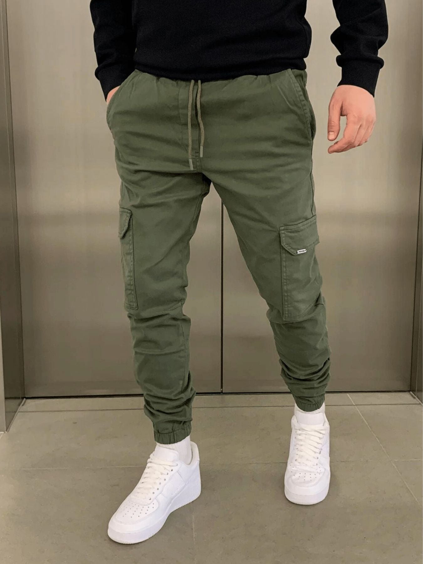 Heren Cargo Joggingbroek met Verstelbare Taille en Meerdere Zakken