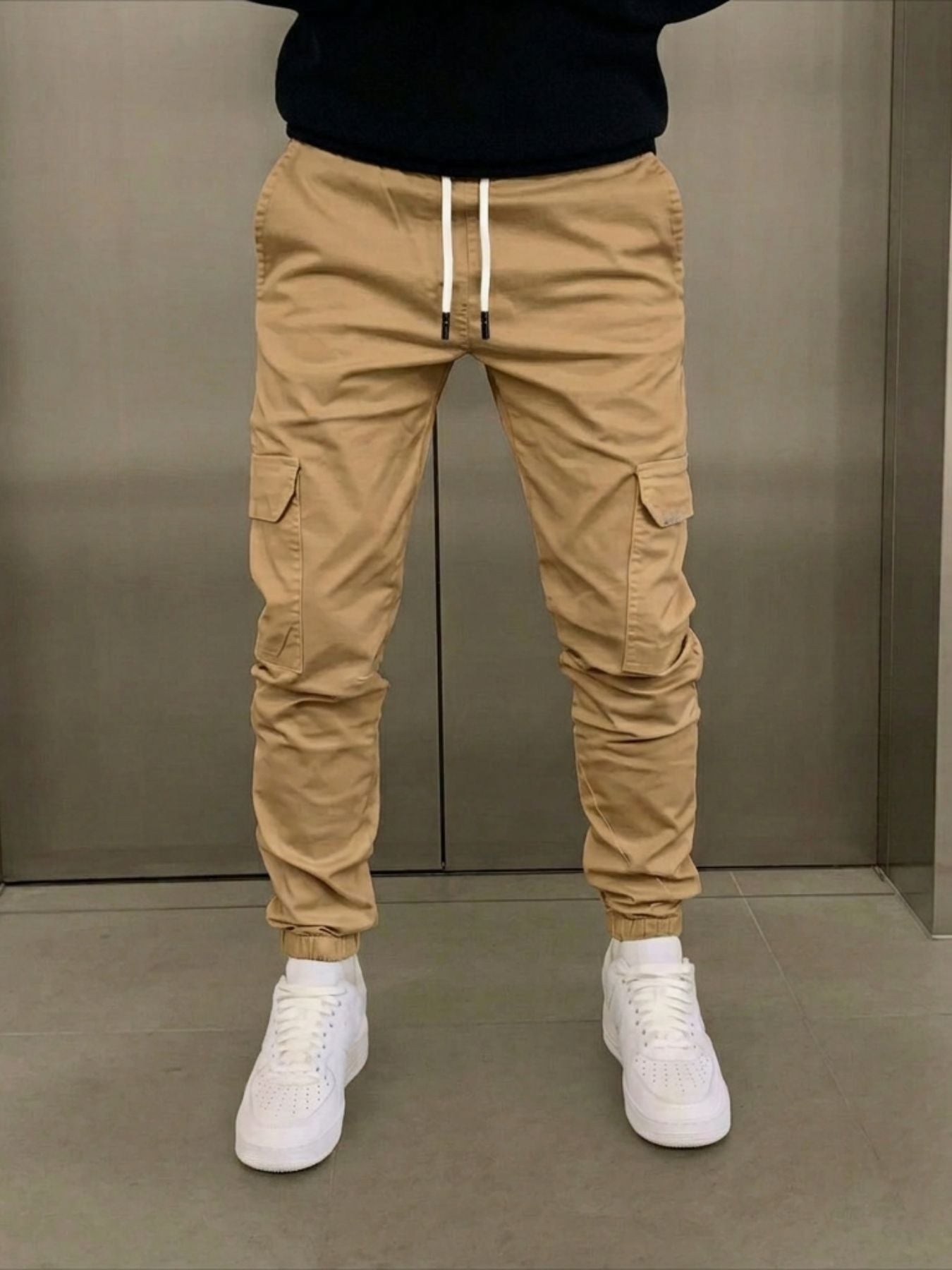 Heren Cargo Joggingbroek met Verstelbare Taille en Meerdere Zakken