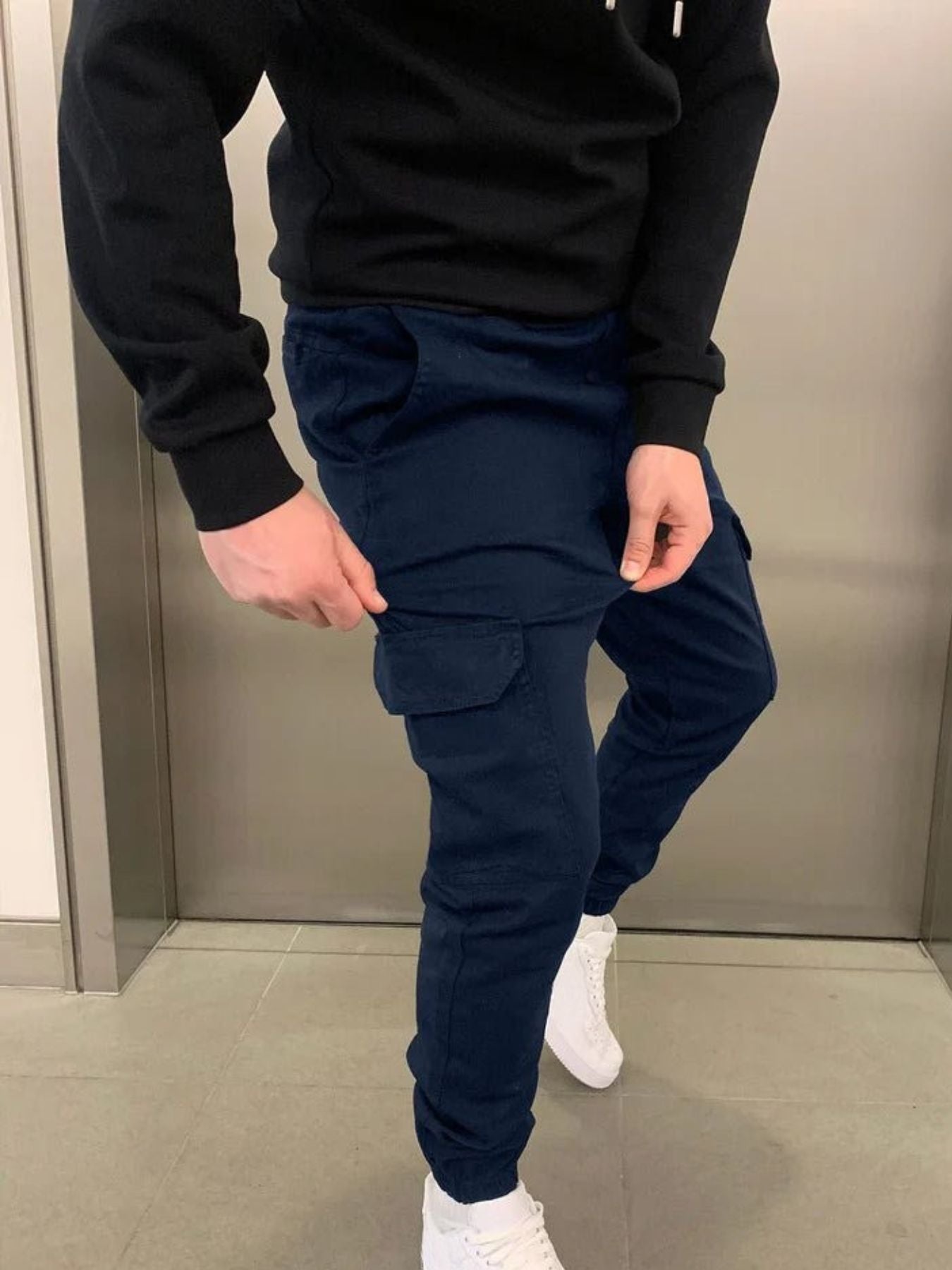 Heren Cargo Joggingbroek met Verstelbare Taille en Meerdere Zakken