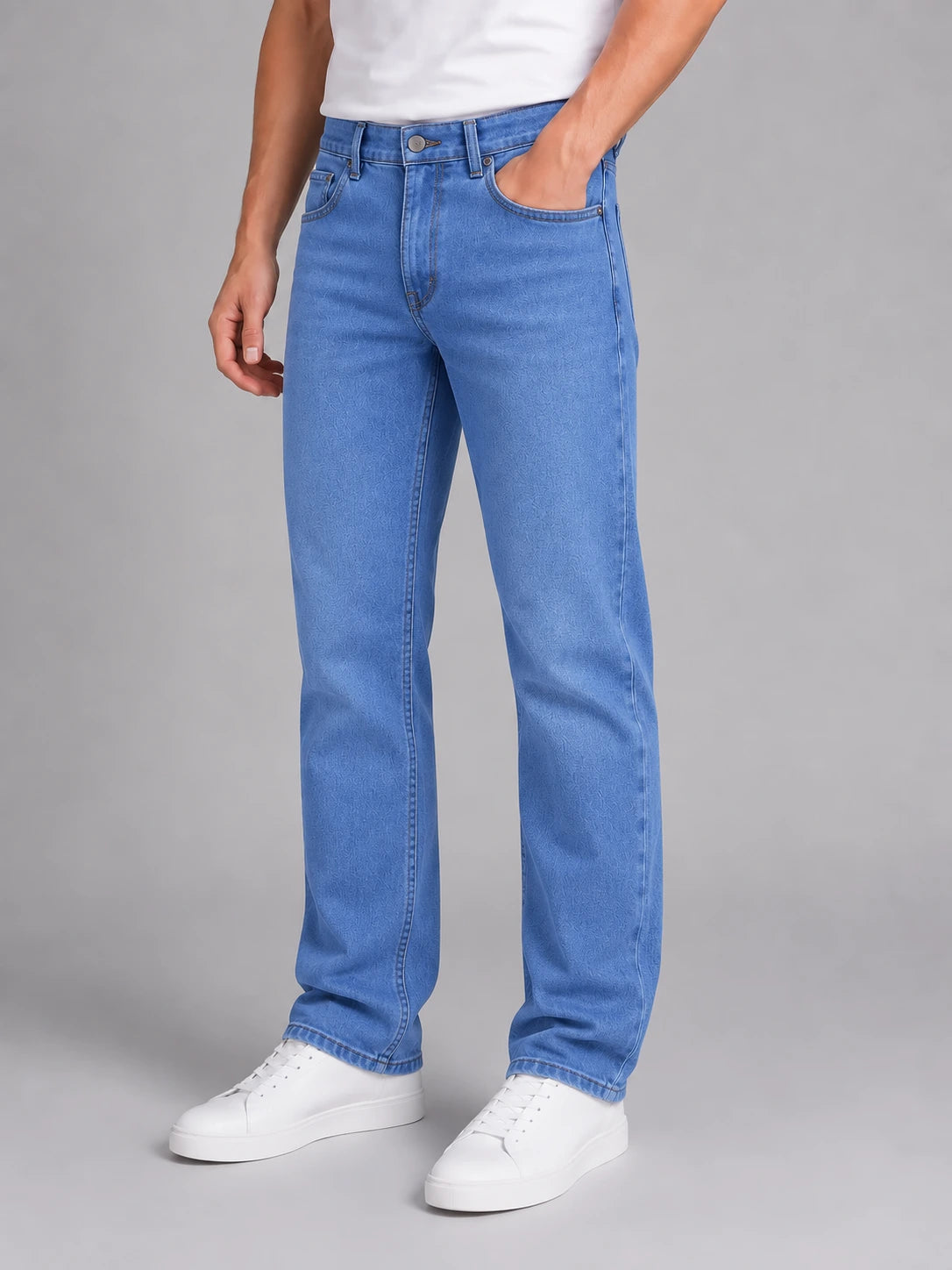 Heren Denim Broek met Rechte Pijpen en Regular Fit