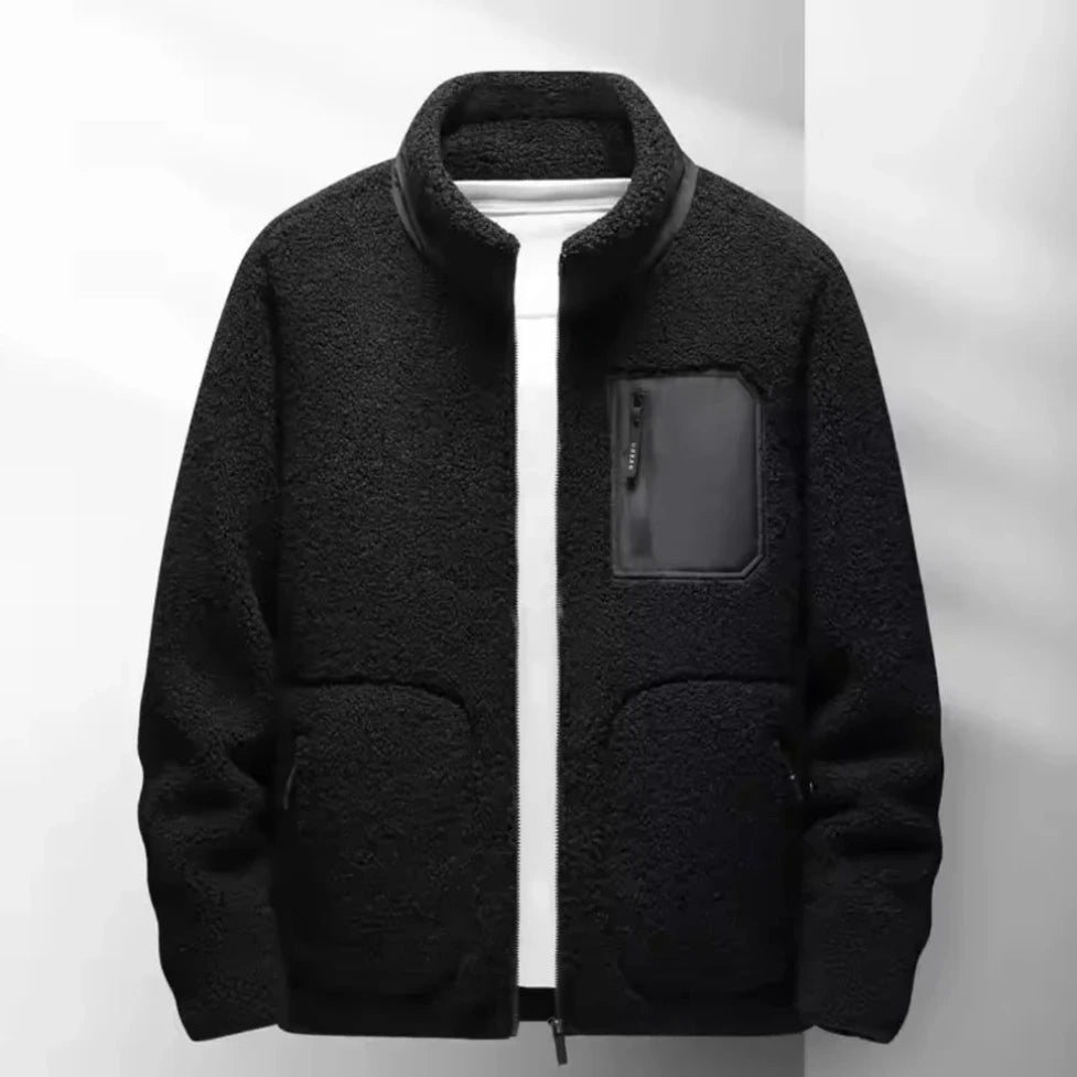 Heren Fleece Jas met Ritssluiting en Opstaande Kraag