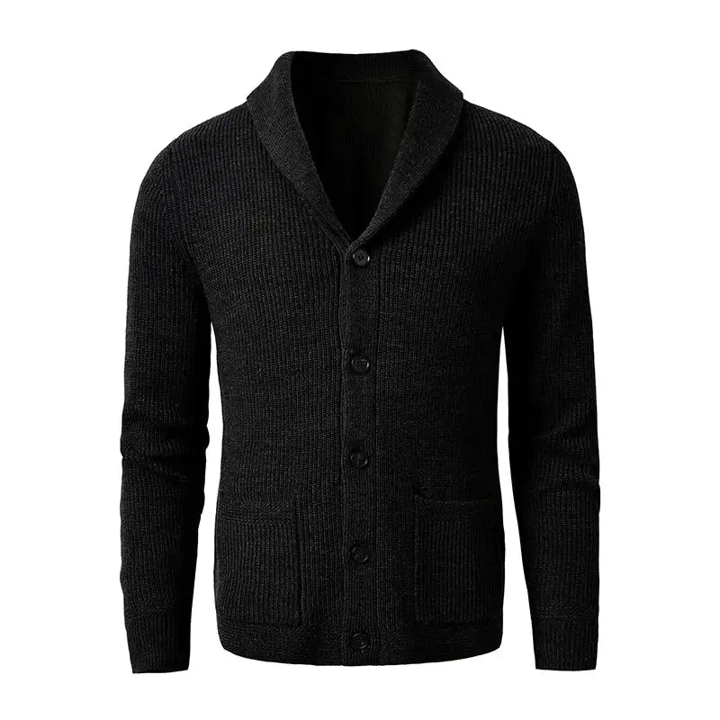 Heren Gebreid Vest met Knoopsluiting en Sjaalkraag
