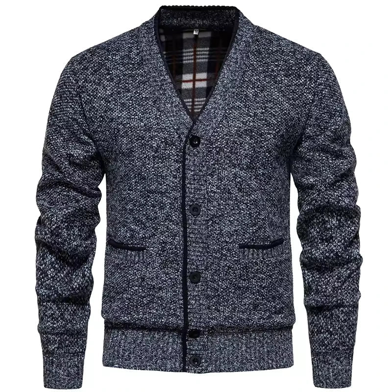 Heren Gebreid Vest met Knoopsluiting en V-hals
