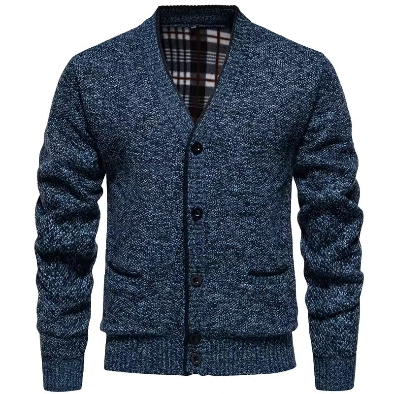 Heren Gebreid Vest met Knoopsluiting en V-hals