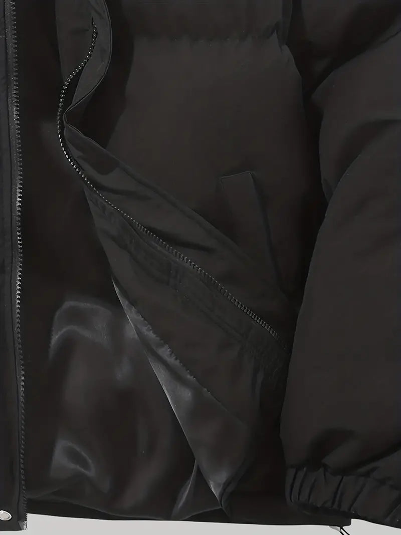 Heren Gevoerde Winterjas met Capuchon en Trekkoord