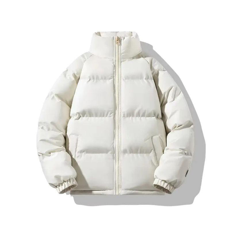 Heren Gewatteerde Jas met Fleecevoering en Opstaande Kraag