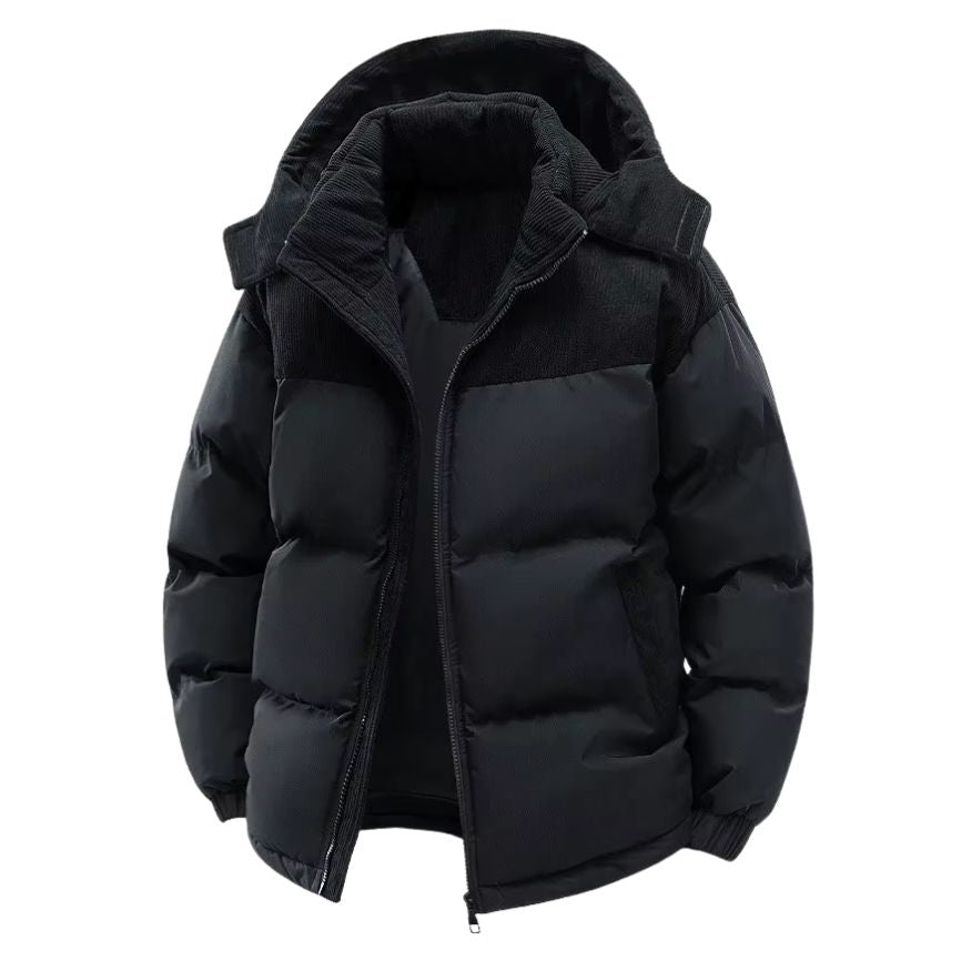 Heren Gewatteerde Winterjas met Capuchon en Ritssluiting