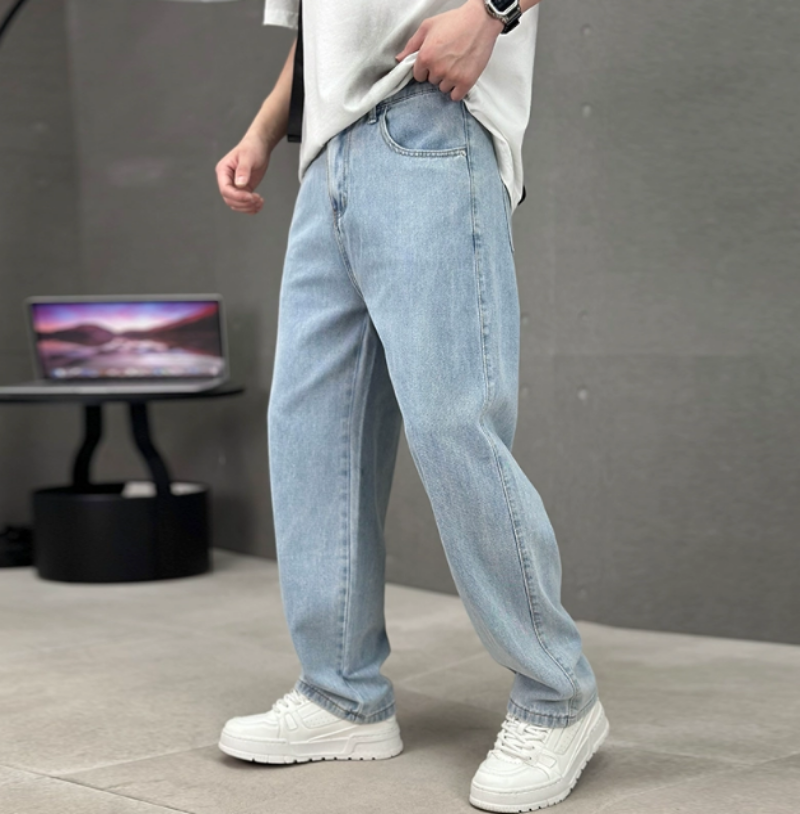 Heren Jeans met Losse Pasvorm en Wijde Pijpen