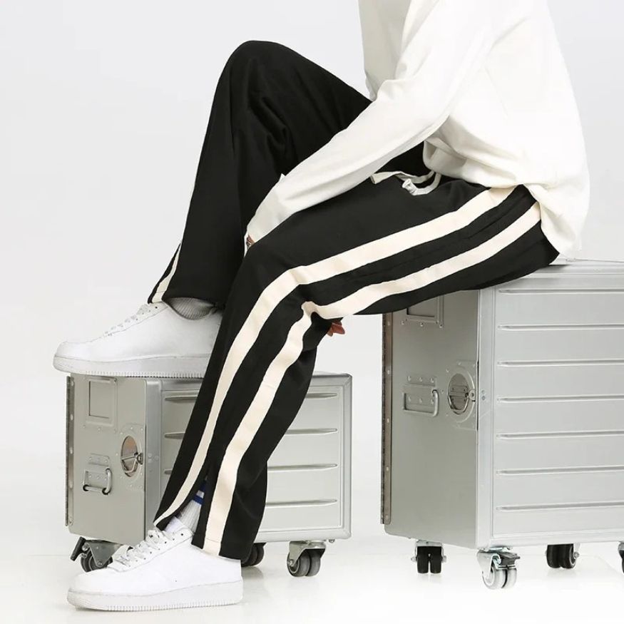 Heren Joggingbroek met Strepen en Elastische Tailleband