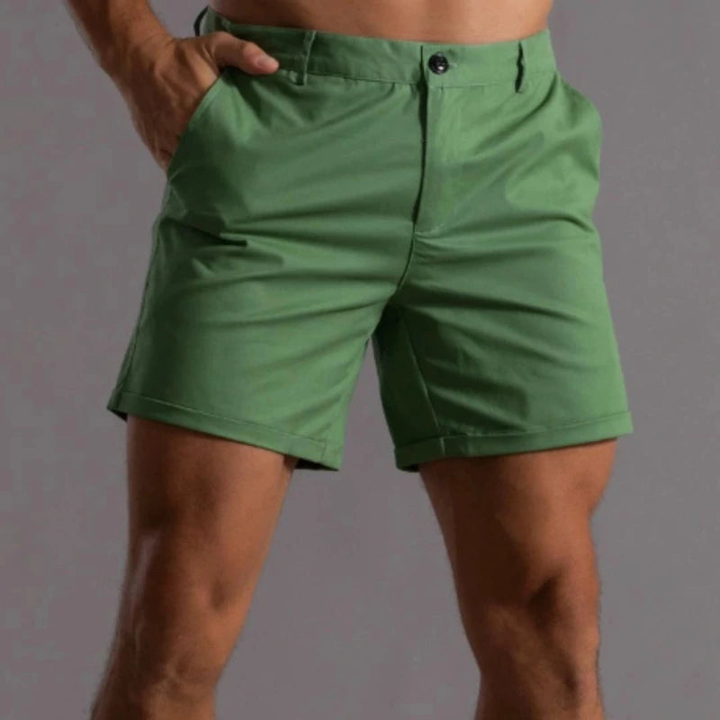 Heren Korte Broek met Slim Fit en Knoopsluiting