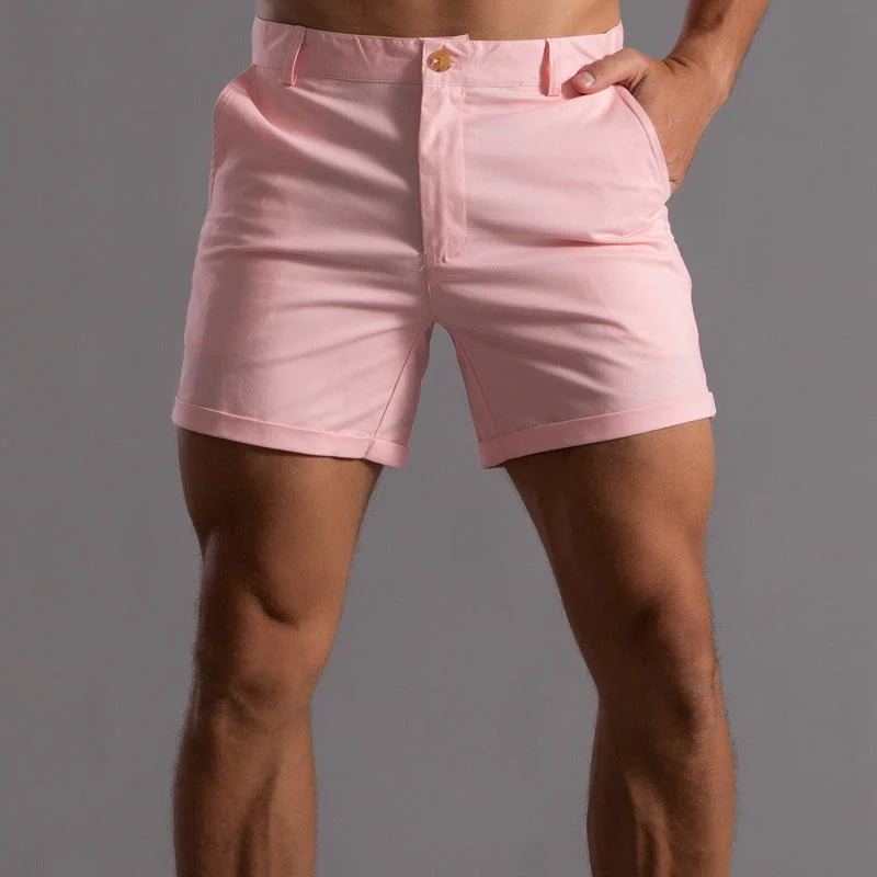 Heren Korte Broek met Slim Fit en Knoopsluiting