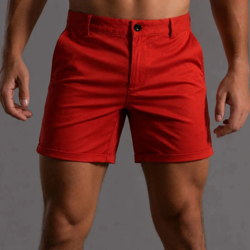 Heren Korte Broek met Slim Fit en Knoopsluiting