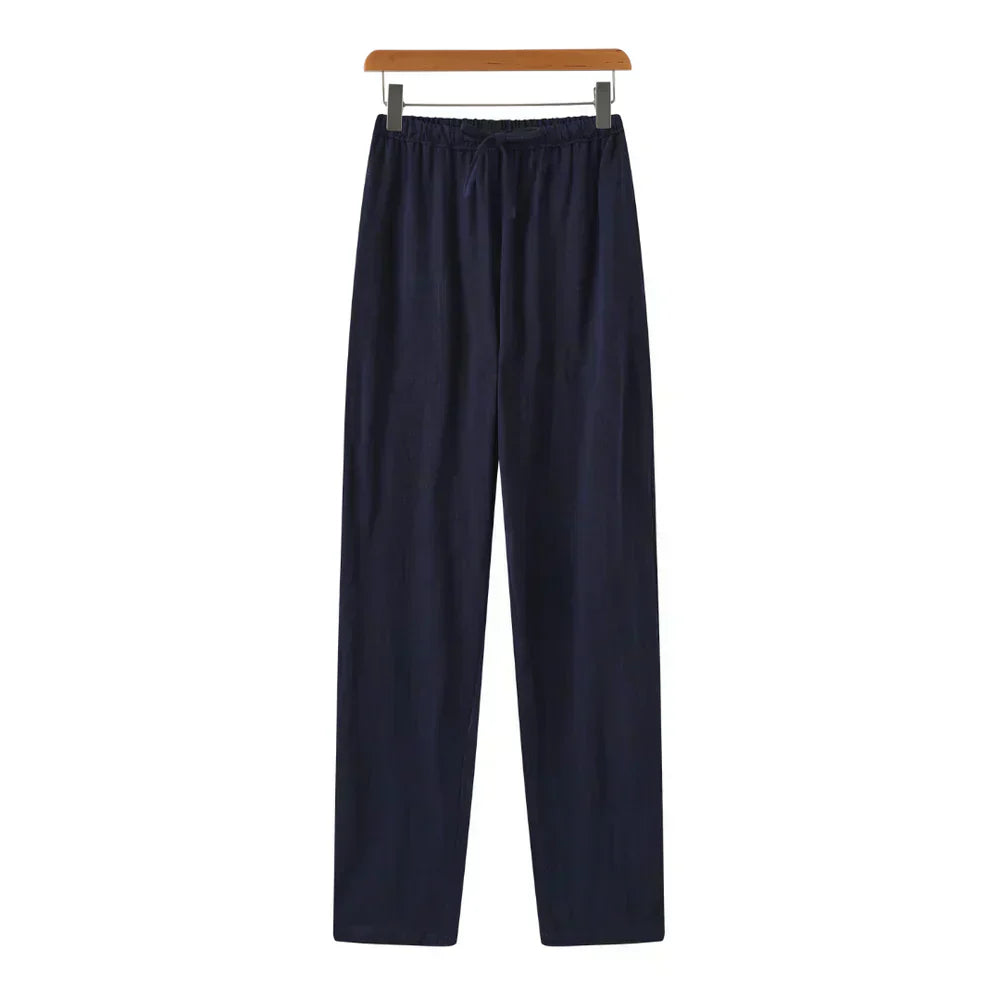 Heren Linnen Zomerbroek met Elastische Taille en Trekkoord