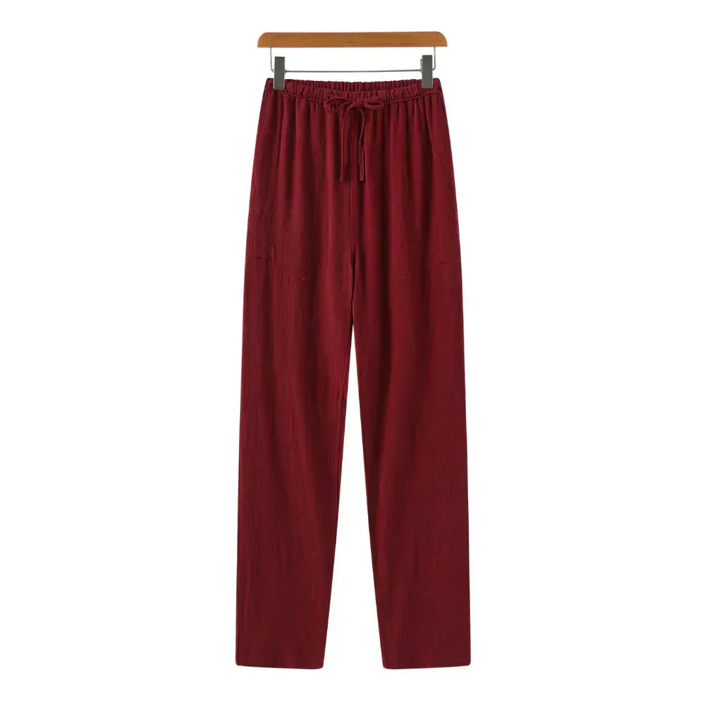Heren Linnen Zomerbroek met Elastische Taille en Trekkoord
