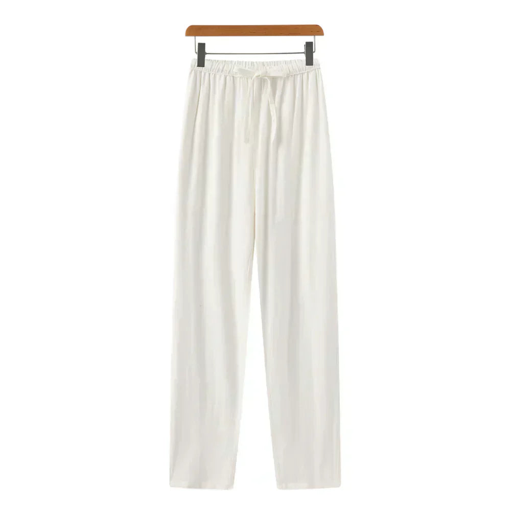 Heren Linnen Zomerbroek met Elastische Taille en Trekkoord