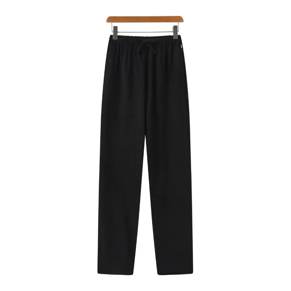 Heren Linnen Zomerbroek met Elastische Taille en Trekkoord